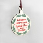 Colleague Christmas Gift Wood Hanging Tree Decoration Friendship