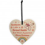 Auntie Unicorn Gifts Wooden Heart Christmas Decoration Gifts