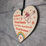 Auntie Unicorn Gifts Wooden Heart Christmas Decoration Gifts