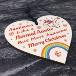 Auntie Unicorn Gifts Wooden Heart Christmas Decoration Gifts