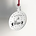 Acrylic Personalised Babys 1st First Christmas Tree Decoration
