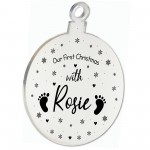 Acrylic Personalised Babys 1st First Christmas Tree Decoration