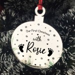 Acrylic Personalised Babys 1st First Christmas Tree Decoration