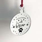 Acrylic Personalised Dog Cat Pet Memorial Christmas Tree Decor