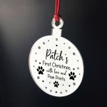 1st Christmas With Any Name Dog Bauble Personalised Engraved