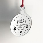 1st Christmas With Any Name Dog Bauble Personalised Engraved