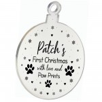 1st Christmas With Any Name Dog Bauble Personalised Engraved