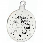 Robin Red Breast Memorial Acrylic Tree Decoration Dad Memorial