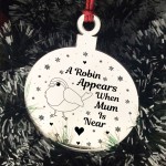 Robin Red Breast Memorial Acrylic Tree Decoration Mum Memorial