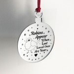 Robin Red Breast Memorial Acrylic Tree Decoration Mum Dad Nan
