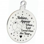 Robin Red Breast Memorial Acrylic Tree Decoration Mum Dad Nan