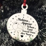 Robin Red Breast Memorial Acrylic Tree Decoration Mum Dad Nan