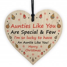 Auntie Christmas Gifts Wood Heart Tree Decoration Keepsake Gifts