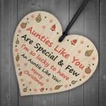 Auntie Christmas Gifts Wood Heart Tree Decoration Keepsake Gifts