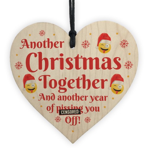 Funny Christmas Gift For Boyfriend Girlfriend Wood Heart Novelty