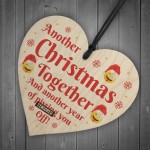 Funny Christmas Gift For Boyfriend Girlfriend Wood Heart Novelty
