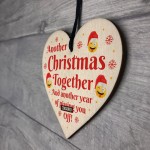Funny Christmas Gift For Boyfriend Girlfriend Wood Heart Novelty