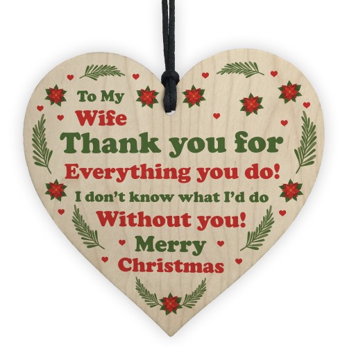 Christmas Gift For Wife Wood Christmas Tree Decoration Thank You