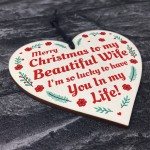 Christmas Gift For Wife Novelty Wooden Heart Gift From Husband