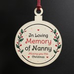 Rememberance Christmas Decoration For Nanny In Memory Nanny