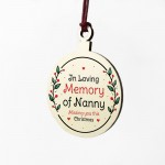 Rememberance Christmas Decoration For Nanny In Memory Nanny