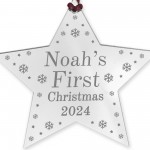 Babys First Christmas Decoration Personalised Acrylic Star