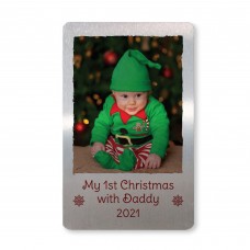 Personalised Photo 1st Christmas With Daddy New Baby Gift Card