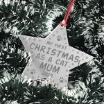 Personalised Cat Gifts Acrylic Star Cat Christmas Decoration