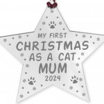 Personalised Cat Gifts Acrylic Star Cat Christmas Decoration