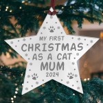 Personalised Cat Gifts Acrylic Star Cat Christmas Decoration