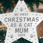Personalised Cat Gifts Acrylic Star Cat Christmas Decoration
