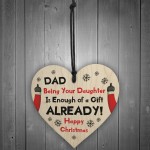 Dad Christmas Gift From Daughter Novelty Wood Heart Funny Gifts