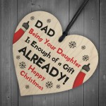 Dad Christmas Gift From Daughter Novelty Wood Heart Funny Gifts