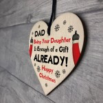 Dad Christmas Gift From Daughter Novelty Wood Heart Funny Gifts