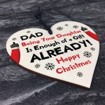 Dad Christmas Gift From Daughter Novelty Wood Heart Funny Gifts