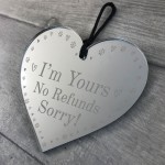 Im Yours Funny Gift For Boyfriend Husband Engraved Heart