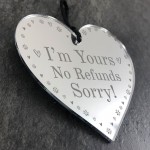 Im Yours Funny Gift For Boyfriend Husband Engraved Heart