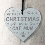 First Christmas As A Cat Mum Engraved Heart Cat Lover Gift