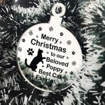 Cat Bauble Personalised Christmas Tree Decoration 1st Christmas