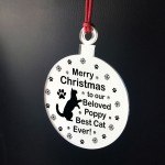 Cat Bauble Personalised Christmas Tree Decoration 1st Christmas