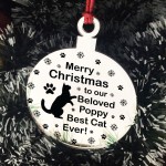 Cat Bauble Personalised Christmas Tree Decoration 1st Christmas