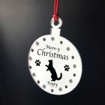 Funny Cat Christmas Decoration Personalised 1st Christmas