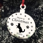 Funny Cat Christmas Decoration Personalised 1st Christmas