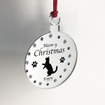 Funny Cat Christmas Decoration Personalised 1st Christmas