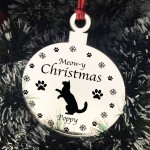 Funny Cat Christmas Decoration Personalised 1st Christmas