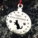 First Christmas With Cat Kitten Personalised Christmas Decor