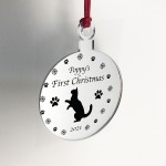 First Christmas With Cat Kitten Personalised Christmas Decor