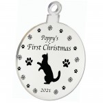 First Christmas With Cat Kitten Personalised Christmas Decor