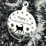 Cat Memorial For Christmas Tree Personalised Engraved Bauble