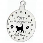 Cat Memorial For Christmas Tree Personalised Engraved Bauble